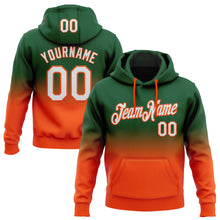 Laden Sie das Bild in den Galerie-Viewer, Custom Stitched Green White-Orange Fade Fashion Sports Pullover Sweatshirt Hoodie