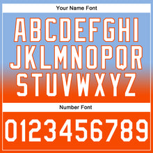 Load image into Gallery viewer, Custom Stitched Light Blue White-Orange Fade Fashion Sports Pullover Sweatshirt Hoodie