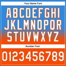 Load image into Gallery viewer, Custom Stitched Powder Blue White-Orange Fade Fashion Sports Pullover Sweatshirt Hoodie