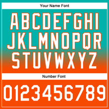 Загрузить изображение в средство просмотра галереи, Custom Stitched Aqua White-Orange Fade Fashion Sports Pullover Sweatshirt Hoodie