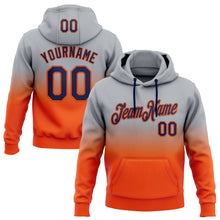 Загрузить изображение в средство просмотра галереи, Custom Stitched Gray Navy-Orange Fade Fashion Sports Pullover Sweatshirt Hoodie