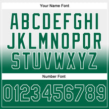 Laden Sie das Bild in den Galerie-Viewer, Custom Stitched White Kelly Green Fade Fashion Sports Pullover Sweatshirt Hoodie