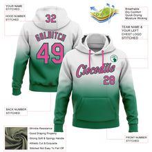 Laden Sie das Bild in den Galerie-Viewer, Custom Stitched White Pink-Kelly Green Fade Fashion Sports Pullover Sweatshirt Hoodie