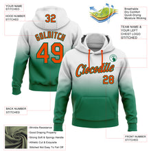 Laden Sie das Bild in den Galerie-Viewer, Custom Stitched White Orange-Kelly Green Fade Fashion Sports Pullover Sweatshirt Hoodie