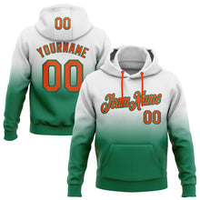 Laden Sie das Bild in den Galerie-Viewer, Custom Stitched White Orange-Kelly Green Fade Fashion Sports Pullover Sweatshirt Hoodie