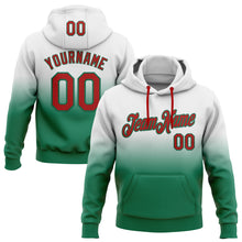 Laden Sie das Bild in den Galerie-Viewer, Custom Stitched White Red-Kelly Green Fade Fashion Sports Pullover Sweatshirt Hoodie