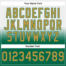 Laden Sie das Bild in den Galerie-Viewer, Custom Stitched White Old Gold-Kelly Green Fade Fashion Sports Pullover Sweatshirt Hoodie