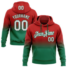 Charger l'image dans la galerie, Custom Stitched Red White-Kelly Green Fade Fashion Sports Pullover Sweatshirt Hoodie