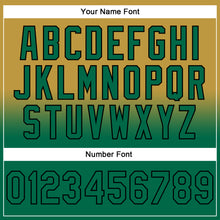 Laden Sie das Bild in den Galerie-Viewer, Custom Stitched Old Gold Kelly Green-Black Fade Fashion Sports Pullover Sweatshirt Hoodie