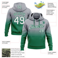 Load image into Gallery viewer, Custom Stitched Gray White-Kelly Green Fade Fashion Sports Pullover Sweatshirt Hoodie