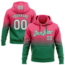 Laden Sie das Bild in den Galerie-Viewer, Custom Stitched Neon Pink White-Kelly Green Fade Fashion Sports Pullover Sweatshirt Hoodie