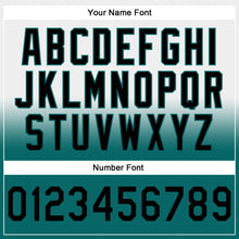 Laden Sie das Bild in den Galerie-Viewer, Custom Stitched White Black-Teal Fade Fashion Sports Pullover Sweatshirt Hoodie