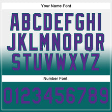 Laden Sie das Bild in den Galerie-Viewer, Custom Stitched White Purple-Teal Fade Fashion Sports Pullover Sweatshirt Hoodie