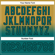 Laden Sie das Bild in den Galerie-Viewer, Custom Stitched Old Gold Teal-Black Fade Fashion Sports Pullover Sweatshirt Hoodie