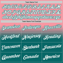 Laden Sie das Bild in den Galerie-Viewer, Custom Stitched Medium Pink White-Teal Fade Fashion Sports Pullover Sweatshirt Hoodie