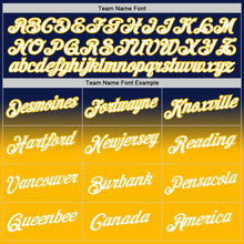 Charger l'image dans la galerie, Custom Stitched Navy White-Gold Fade Fashion Sports Pullover Sweatshirt Hoodie