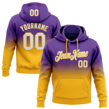 Load image into Gallery viewer, Custom Stitched Purple White-Gold Fade Fashion Sports Pullover Sweatshirt Hoodie
