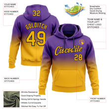 Загрузить изображение в средство просмотра галереи, Custom Stitched Purple Gold-Black Fade Fashion Sports Pullover Sweatshirt Hoodie