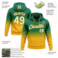 Load image into Gallery viewer, Custom Stitched Kelly Green White-Gold Fade Fashion Sports Pullover Sweatshirt Hoodie