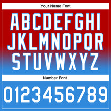 Charger l'image dans la galerie, Custom Stitched Red White-Powder Blue Fade Fashion Sports Pullover Sweatshirt Hoodie