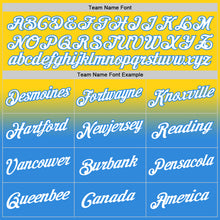 Laden Sie das Bild in den Galerie-Viewer, Custom Stitched Yellow White-Powder Blue Fade Fashion Sports Pullover Sweatshirt Hoodie