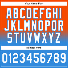 Load image into Gallery viewer, Custom Stitched Orange White-Powder Blue Fade Fashion Sports Pullover Sweatshirt Hoodie