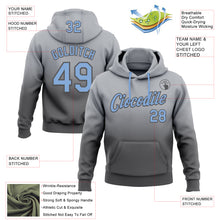 Load image into Gallery viewer, Custom Stitched Gray Light Blue-Steel Gray Fade Fashion Sports Pullover Sweatshirt Hoodie