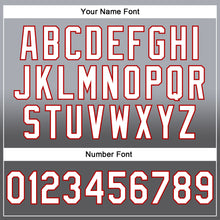 Load image into Gallery viewer, Custom Stitched Gray White Steel Gray-Red Fade Fashion Sports Pullover Sweatshirt Hoodie