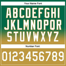 Load image into Gallery viewer, Custom Stitched Kelly Green White-Old Gold Fade Fashion Sports Pullover Sweatshirt Hoodie