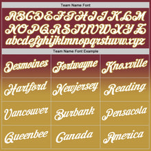 Загрузить изображение в средство просмотра галереи, Custom Stitched Burgundy White-Old Gold Fade Fashion Sports Pullover Sweatshirt Hoodie