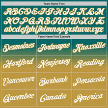 Load image into Gallery viewer, Custom Stitched Teal White-Old Gold Fade Fashion Sports Pullover Sweatshirt Hoodie