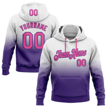 Laden Sie das Bild in den Galerie-Viewer, Custom Stitched White Pink-Purple Fade Fashion Sports Pullover Sweatshirt Hoodie