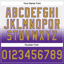 Laden Sie das Bild in den Galerie-Viewer, Custom Stitched White Old Gold-Purple Fade Fashion Sports Pullover Sweatshirt Hoodie