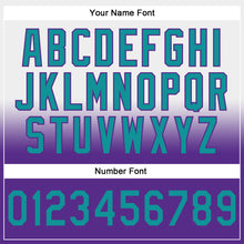 Laden Sie das Bild in den Galerie-Viewer, Custom Stitched White Teal-Purple Fade Fashion Sports Pullover Sweatshirt Hoodie