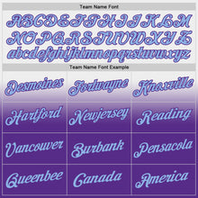 Laden Sie das Bild in den Galerie-Viewer, Custom Stitched White Light Blue-Purple Fade Fashion Sports Pullover Sweatshirt Hoodie