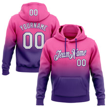 Load image into Gallery viewer, Custom Stitched Pink White-Purple Fade Fashion Sports Pullover Sweatshirt Hoodie