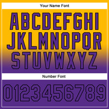 Load image into Gallery viewer, Custom Stitched Gold Purple-Black Fade Fashion Sports Pullover Sweatshirt Hoodie