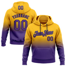 Load image into Gallery viewer, Custom Stitched Gold Purple-Black Fade Fashion Sports Pullover Sweatshirt Hoodie