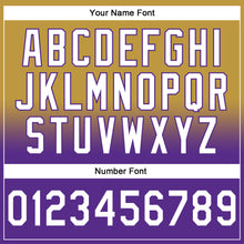 Laden Sie das Bild in den Galerie-Viewer, Custom Stitched Old Gold White-Purple Fade Fashion Sports Pullover Sweatshirt Hoodie