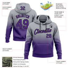 Load image into Gallery viewer, Custom Stitched Gray Purple-Black Fade Fashion Sports Pullover Sweatshirt Hoodie
