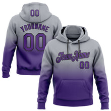 Load image into Gallery viewer, Custom Stitched Gray Purple-Black Fade Fashion Sports Pullover Sweatshirt Hoodie