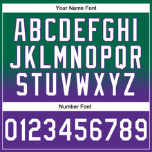 Laden Sie das Bild in den Galerie-Viewer, Custom Stitched Kelly Green White-Purple Fade Fashion Sports Pullover Sweatshirt Hoodie