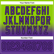 Load image into Gallery viewer, Custom Stitched Neon Green Purple-Black Fade Fashion Sports Pullover Sweatshirt Hoodie