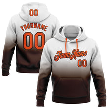 Laden Sie das Bild in den Galerie-Viewer, Custom Stitched White Orange-Brown Fade Fashion Sports Pullover Sweatshirt Hoodie