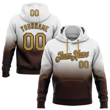 Laden Sie das Bild in den Galerie-Viewer, Custom Stitched White Old Gold-Brown Fade Fashion Sports Pullover Sweatshirt Hoodie