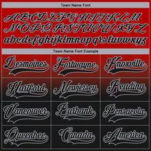 Laden Sie das Bild in den Galerie-Viewer, Custom Red Black-Gray Fade Fashion Hockey Lace Neck Jersey
