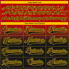 Laden Sie das Bild in den Galerie-Viewer, Custom Red Black-Yellow Fade Fashion Hockey Lace Neck Jersey