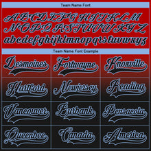 Laden Sie das Bild in den Galerie-Viewer, Custom Red Black-Light Blue Fade Fashion Hockey Lace Neck Jersey