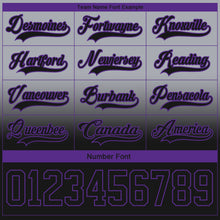 Laden Sie das Bild in den Galerie-Viewer, Custom Gray Black-Purple Fade Fashion Hockey Lace Neck Jersey