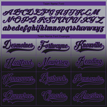 Laden Sie das Bild in den Galerie-Viewer, Custom Gray Black-Purple Fade Fashion Hockey Lace Neck Jersey